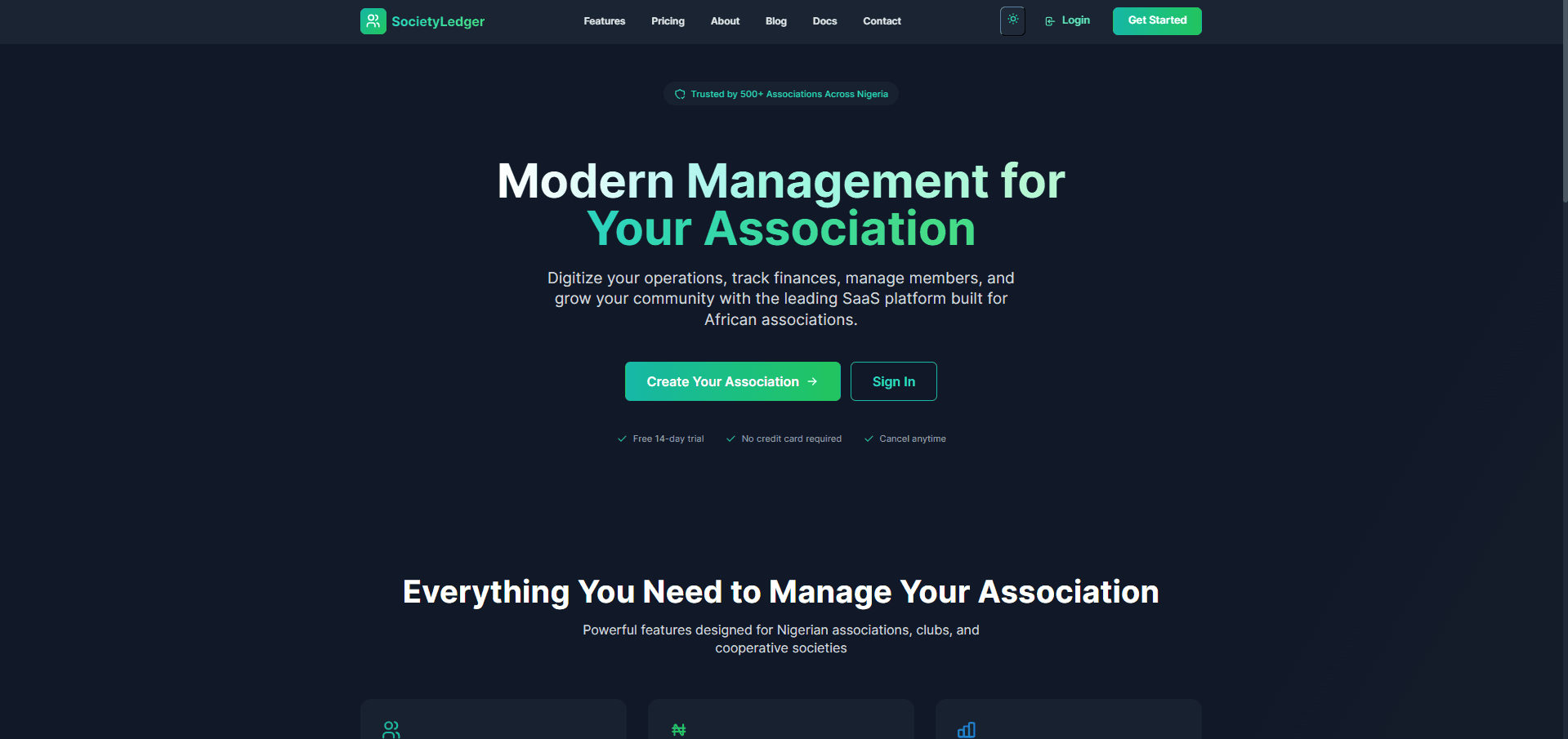 SocietyLedger marketing site