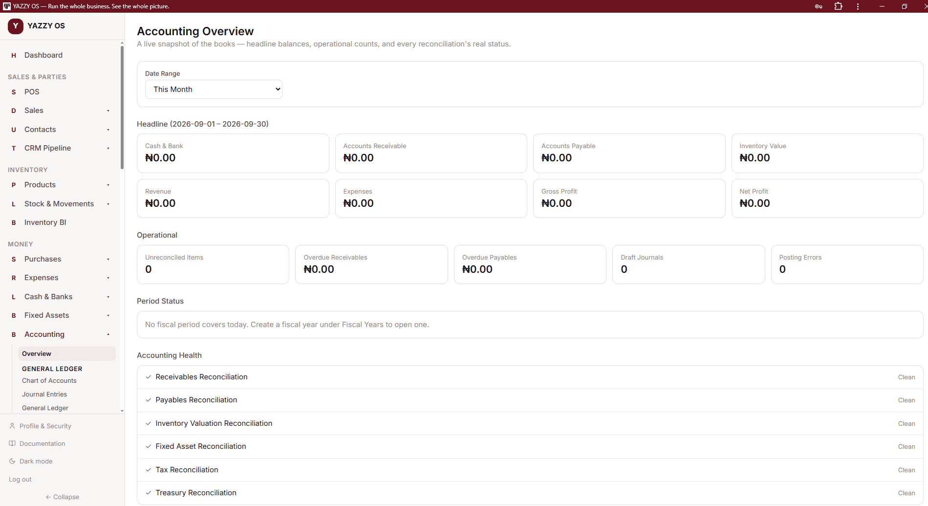 YazzyOS product screenshot